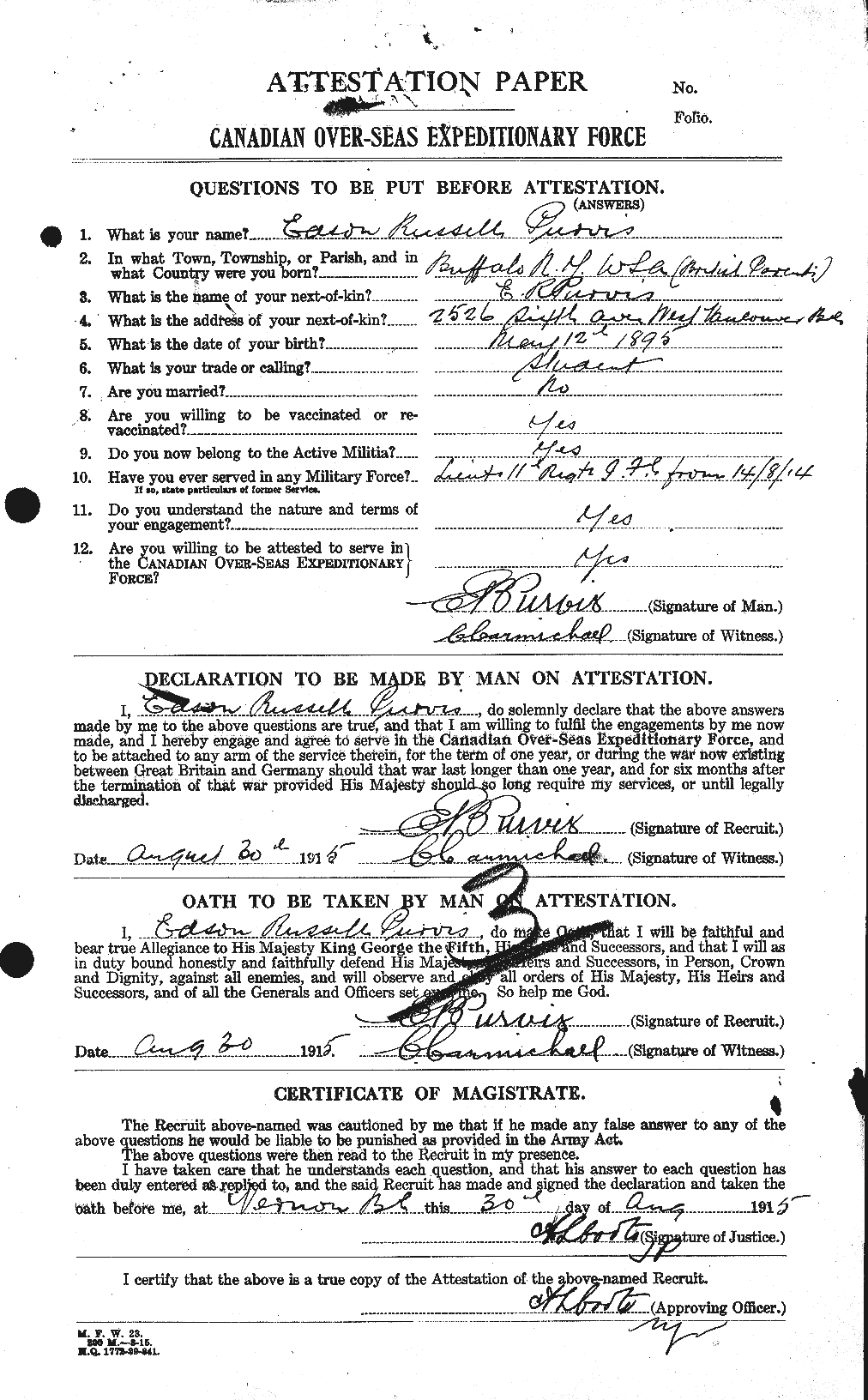 Personnel Records of the First World War - CEF 589972a