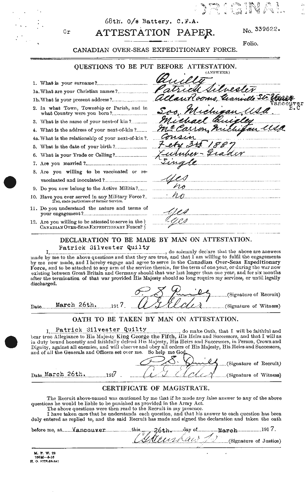 Personnel Records of the First World War - CEF 590145a