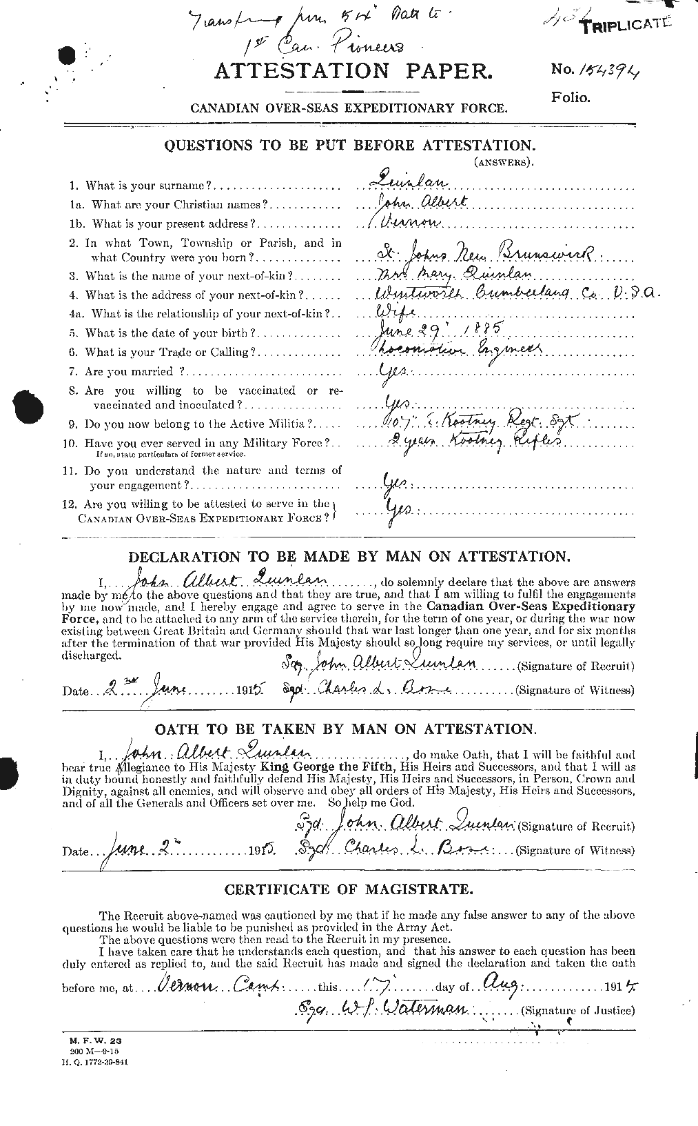 Personnel Records of the First World War - CEF 590218a