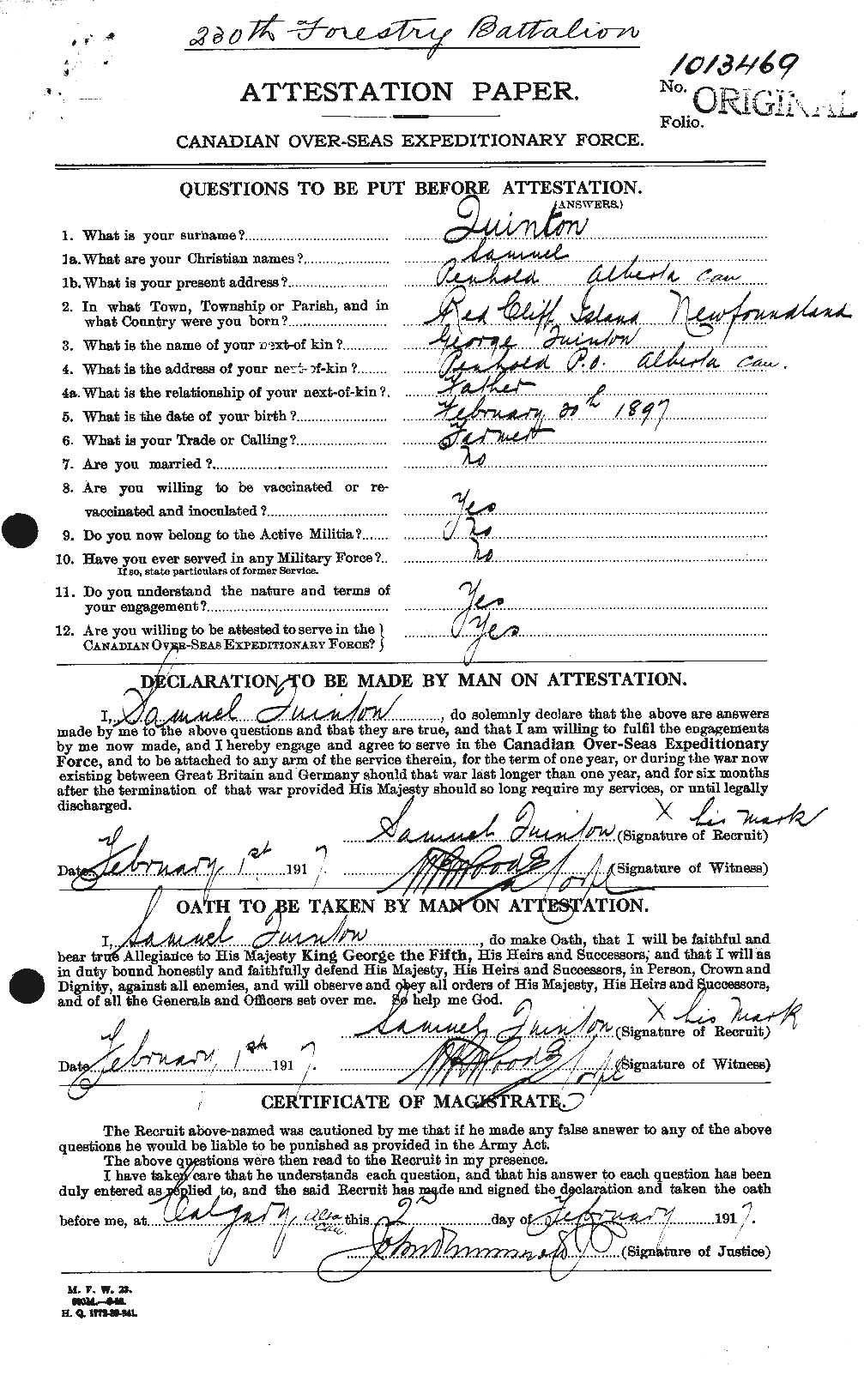 Personnel Records of the First World War - CEF 590594a