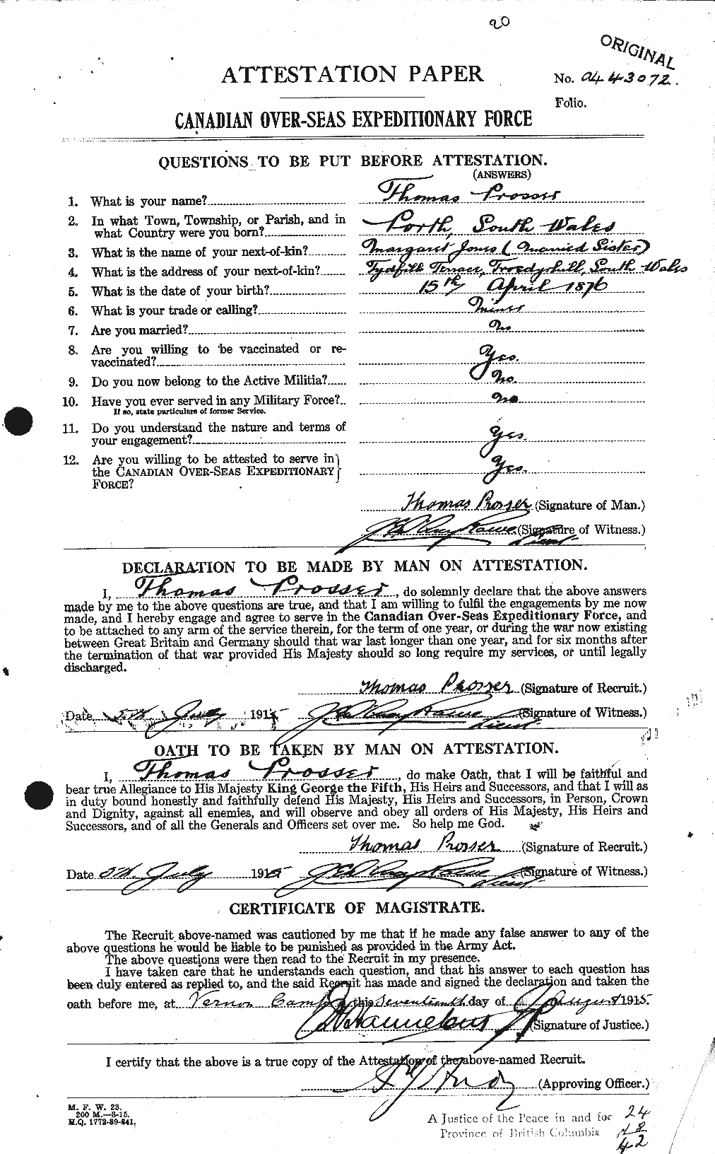 Personnel Records of the First World War - CEF 591391a