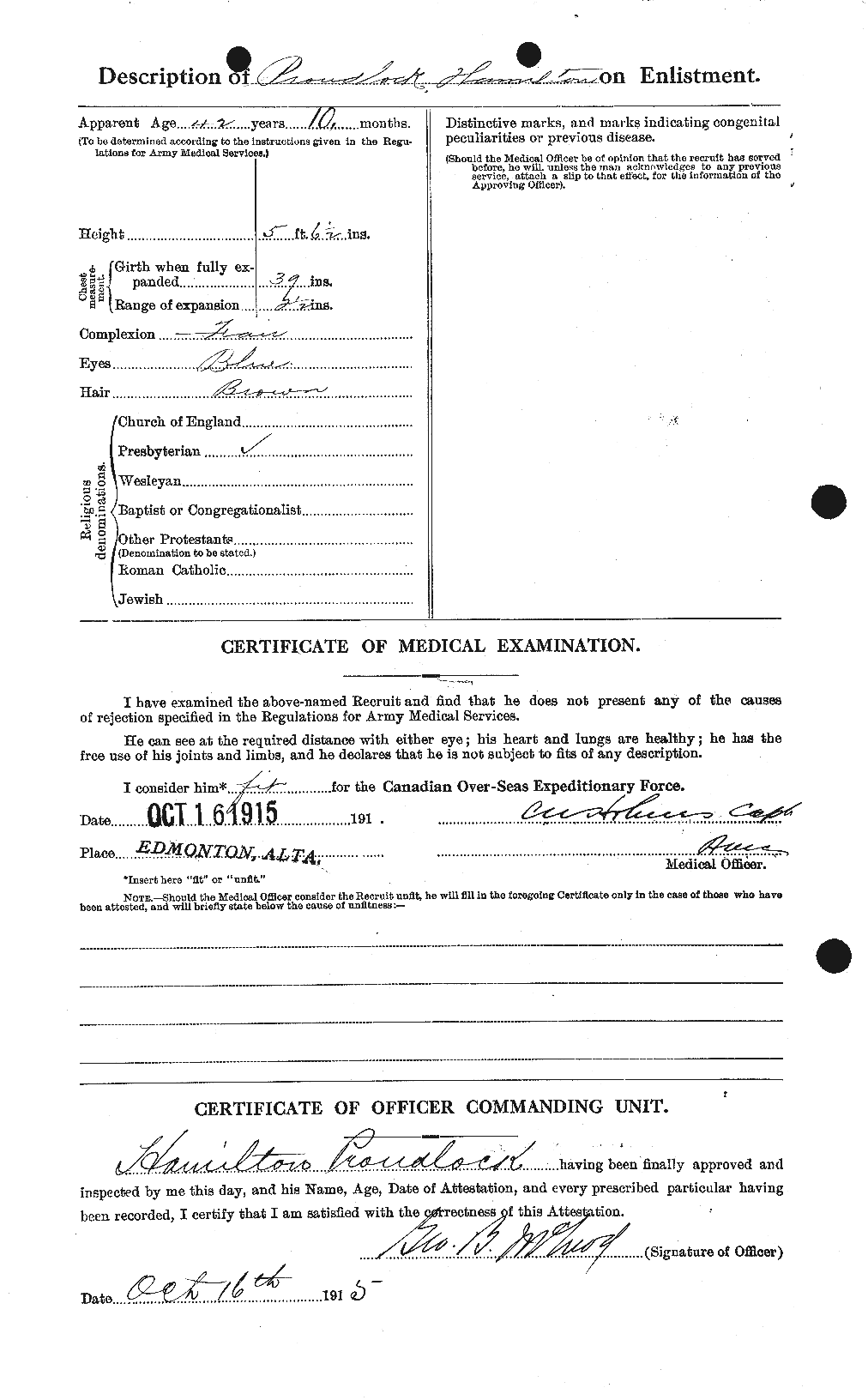 Dossiers du Personnel de la Première Guerre mondiale - CEC 591483b