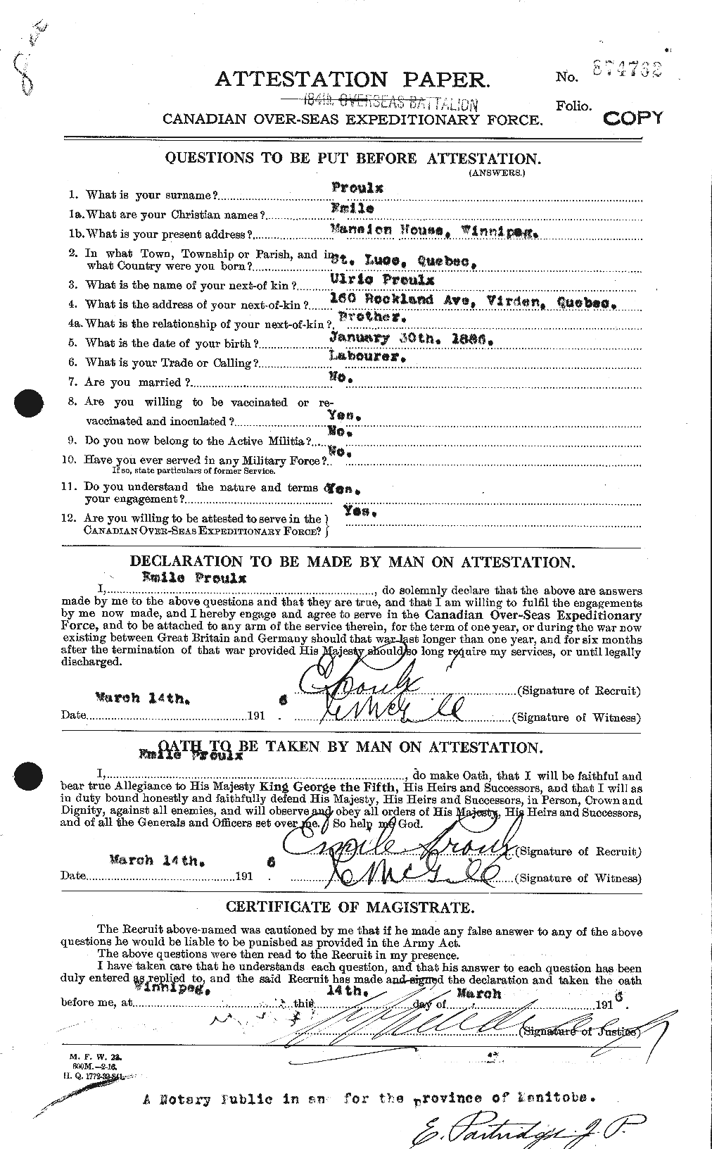 Personnel Records of the First World War - CEF 591551a