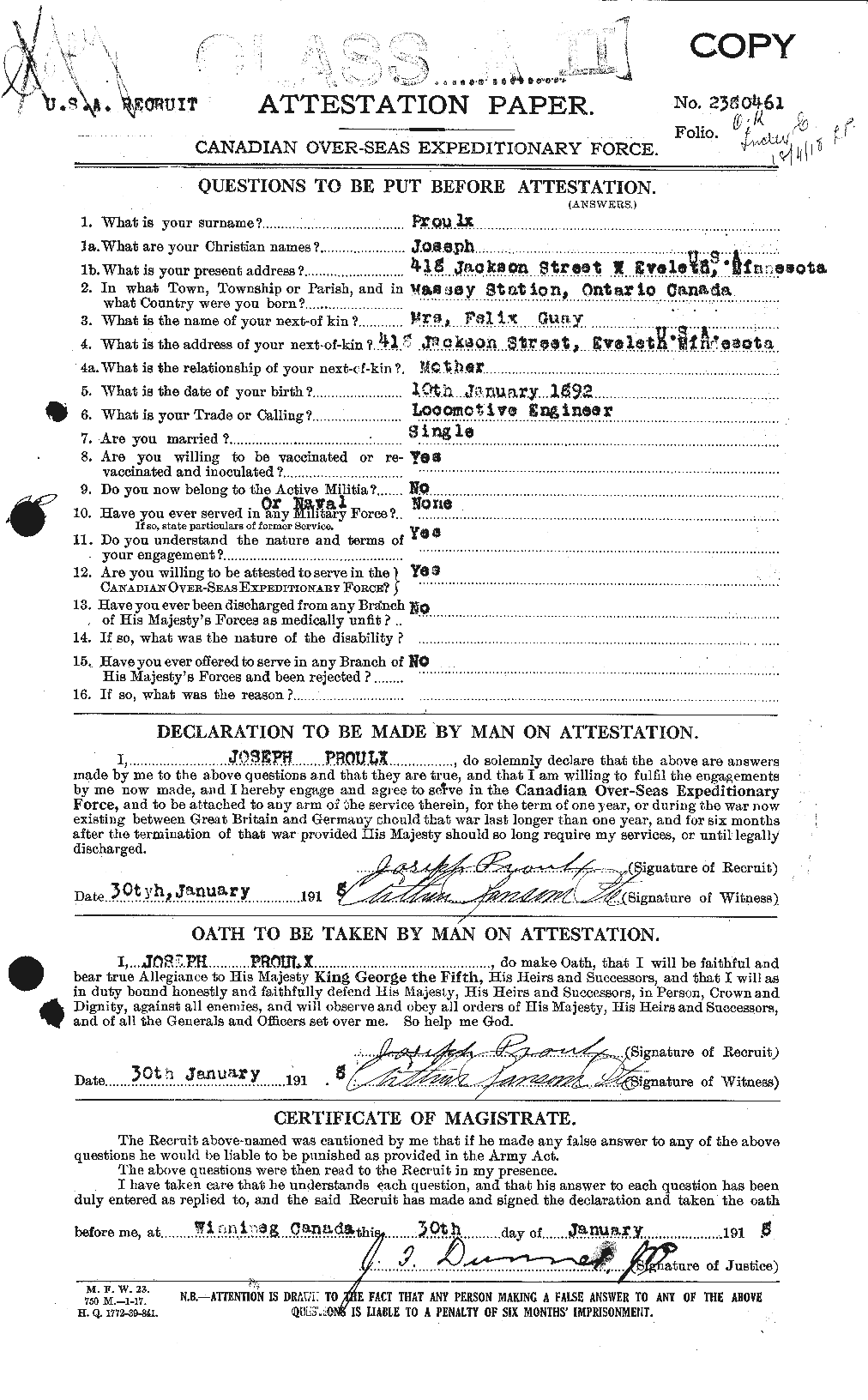 Personnel Records of the First World War - CEF 591597a