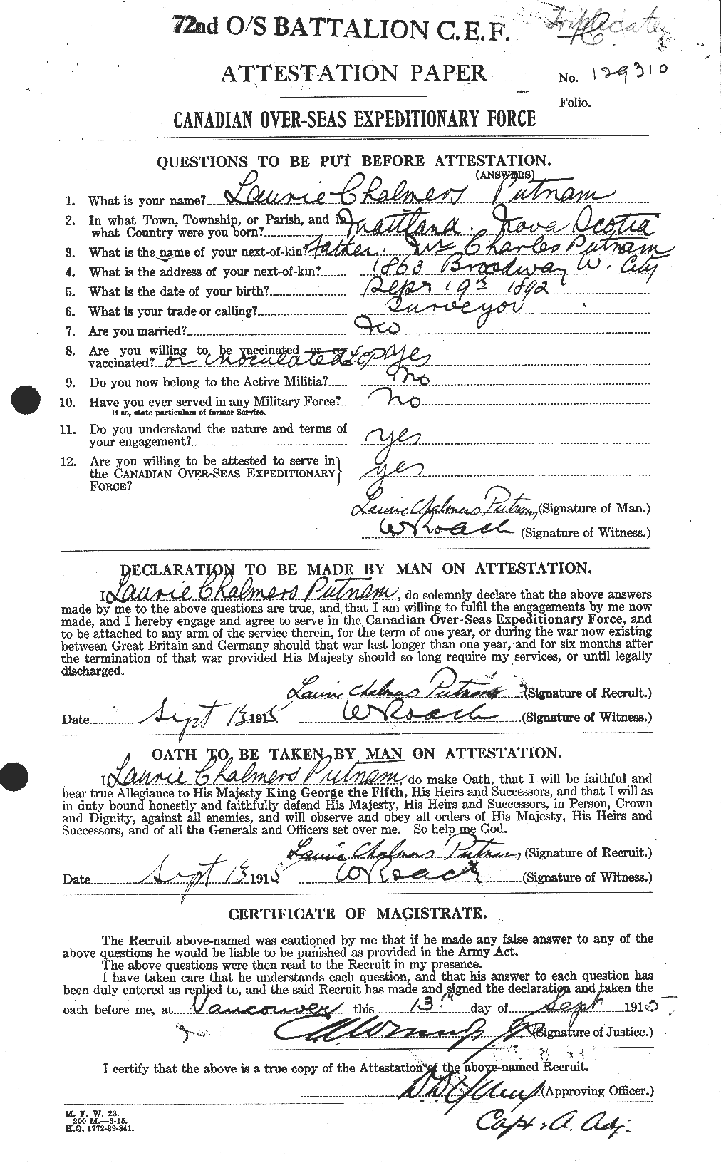 Personnel Records of the First World War - CEF 591732a