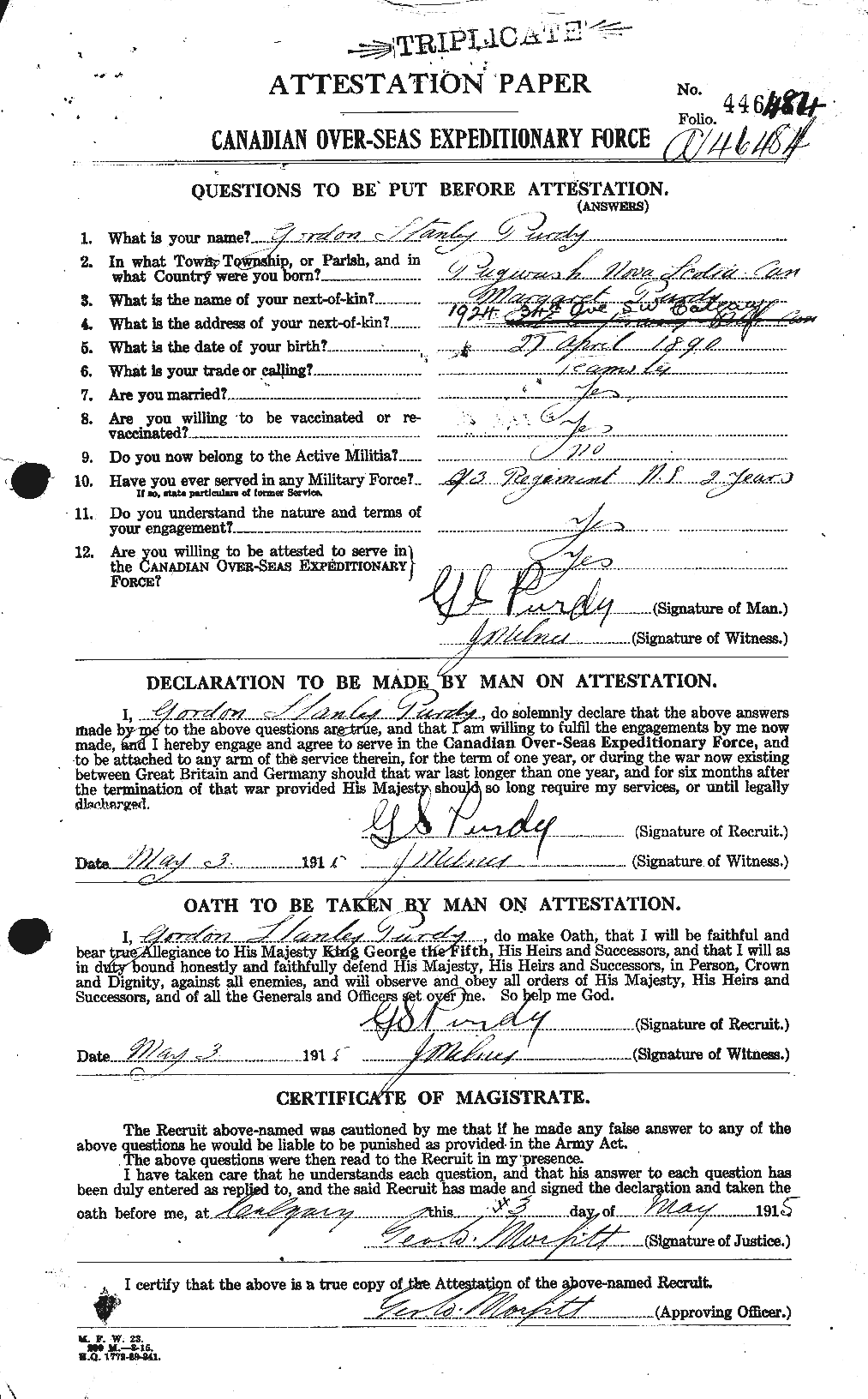Personnel Records of the First World War - CEF 592319a