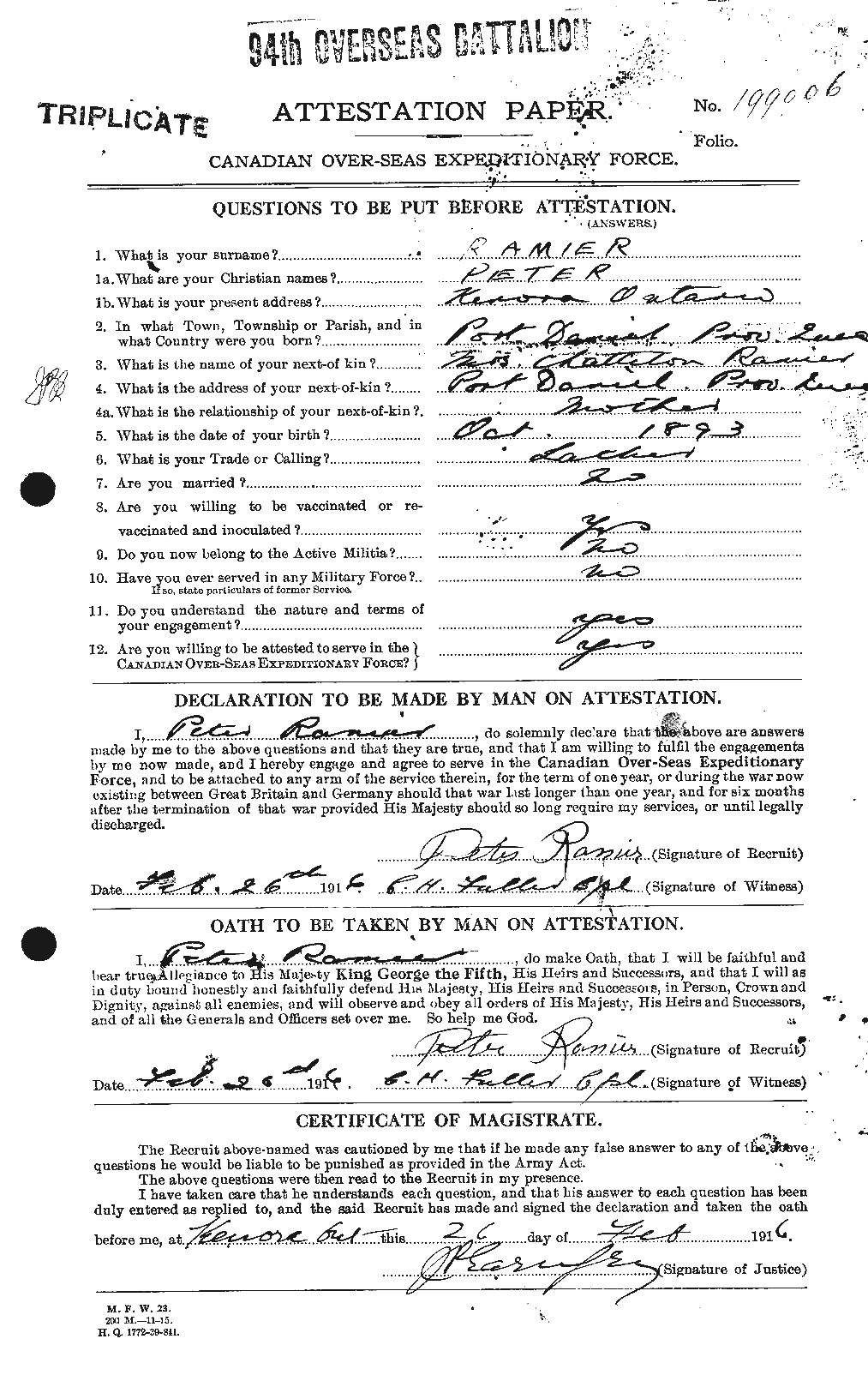 Personnel Records of the First World War - CEF 592382a