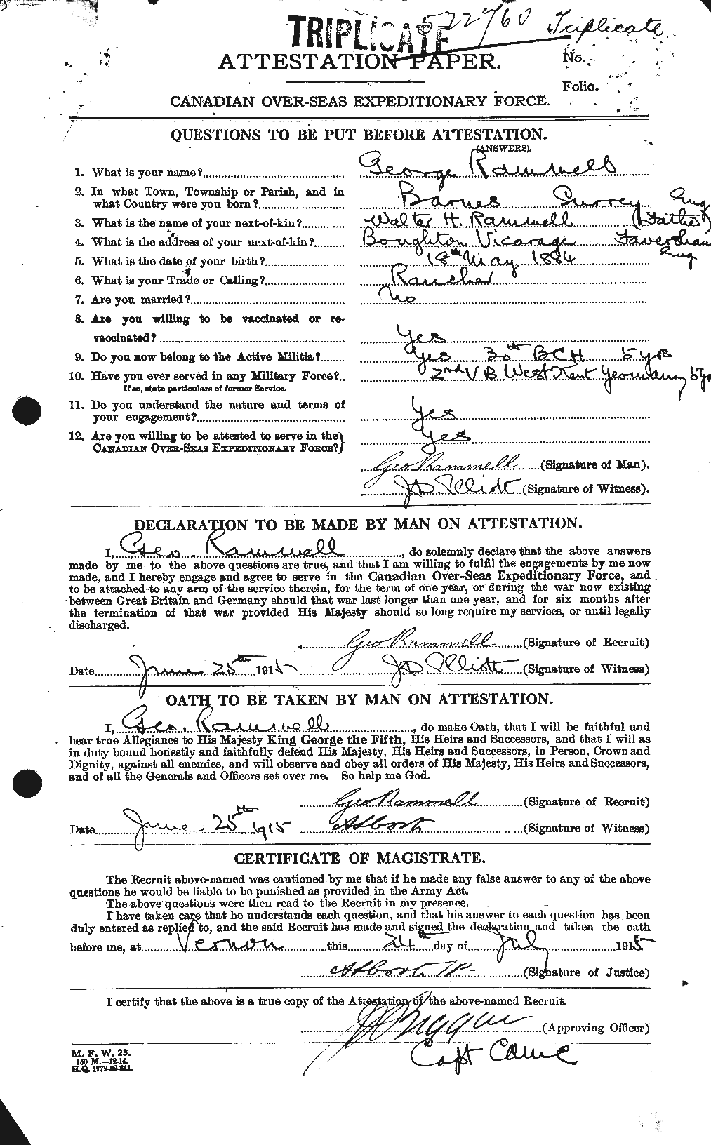 Personnel Records of the First World War - CEF 592391a
