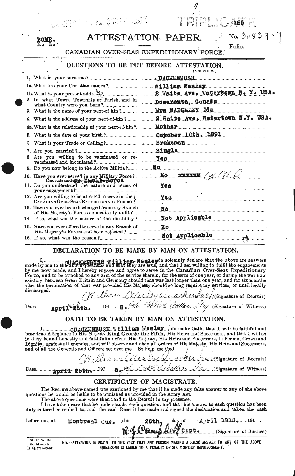 Personnel Records of the First World War - CEF 592642a