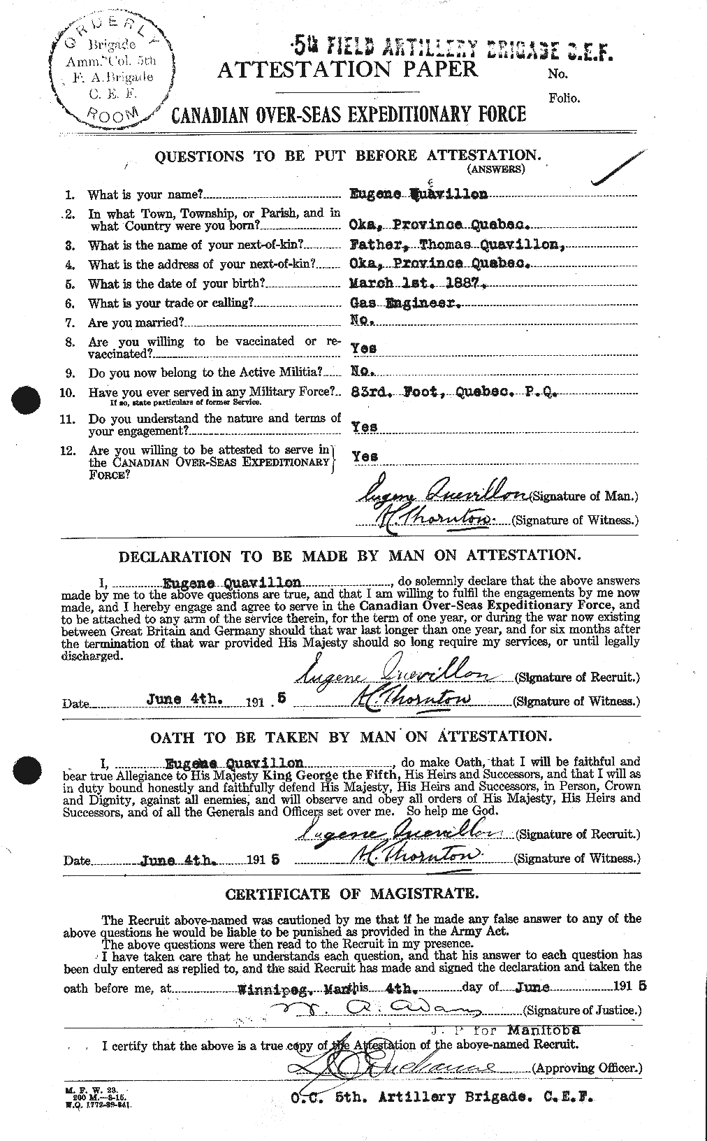 Personnel Records of the First World War - CEF 592943a