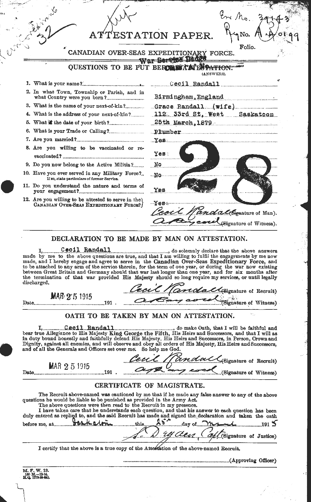 Personnel Records of the First World War - CEF 593367a