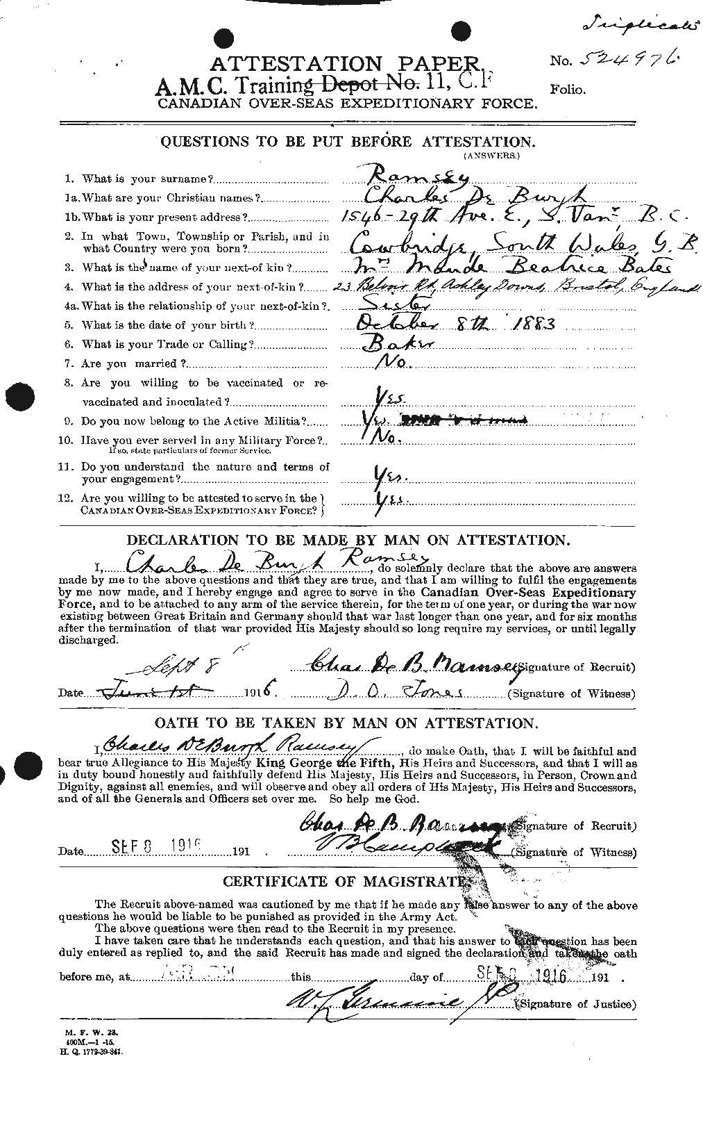 Personnel Records of the First World War - CEF 593836a