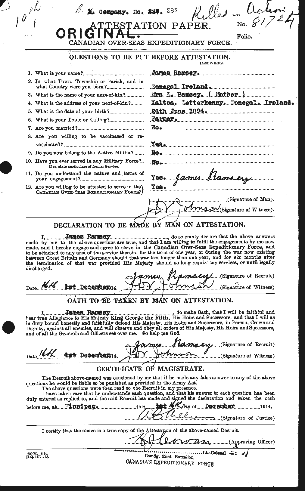 Personnel Records of the First World War - CEF 593857a
