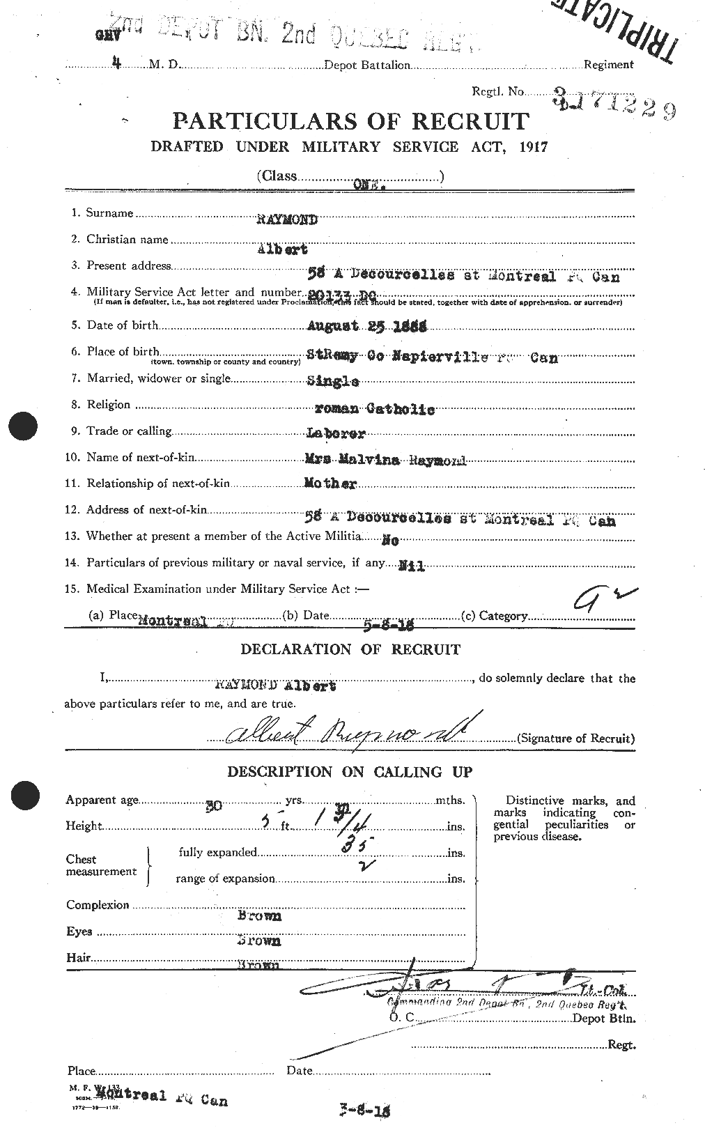 Personnel Records of the First World War - CEF 595244a