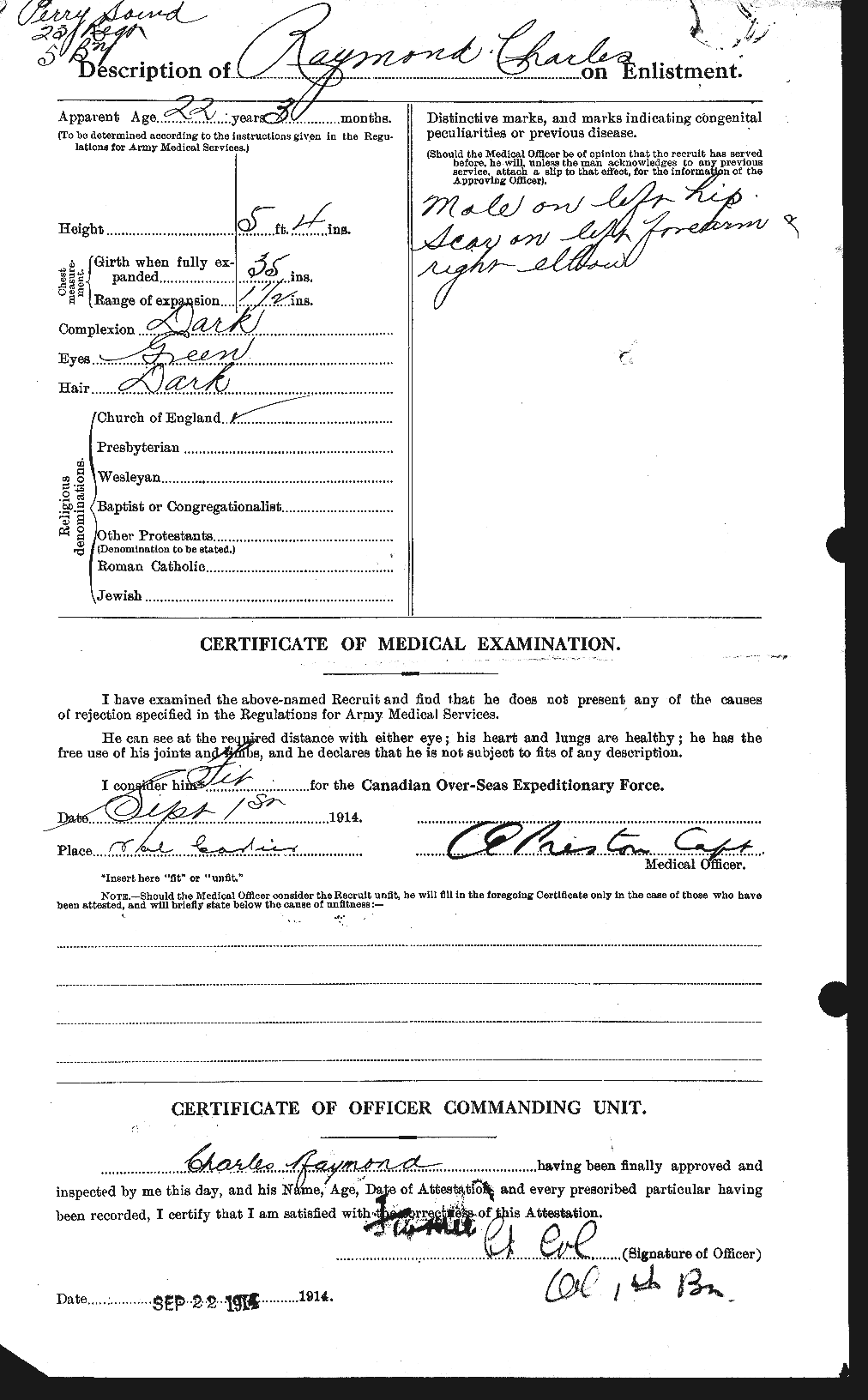 Personnel Records of the First World War - CEF 595273b