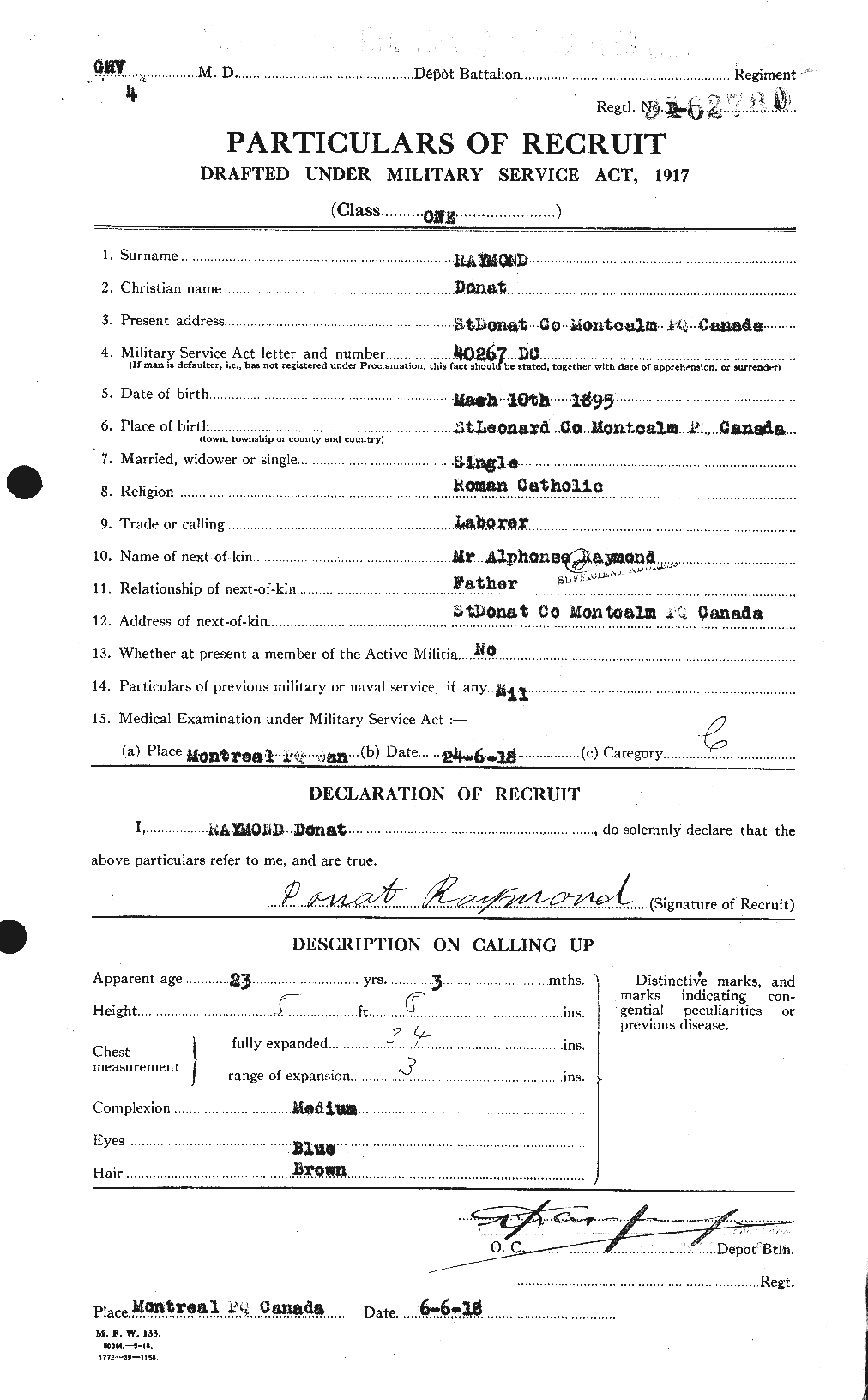 Personnel Records of the First World War - CEF 595297a