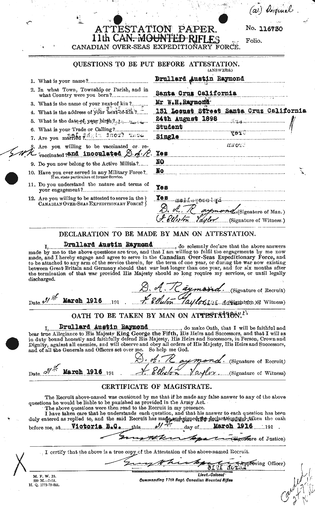 Personnel Records of the First World War - CEF 595302a