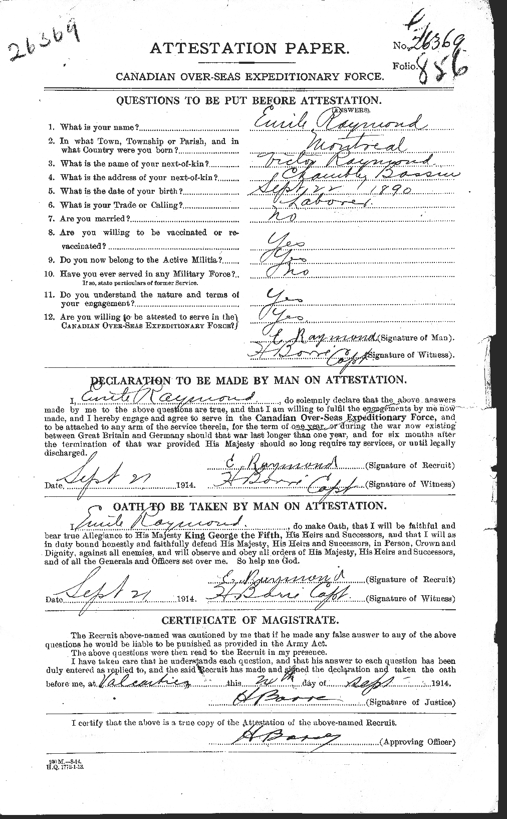 Personnel Records of the First World War - CEF 595314a