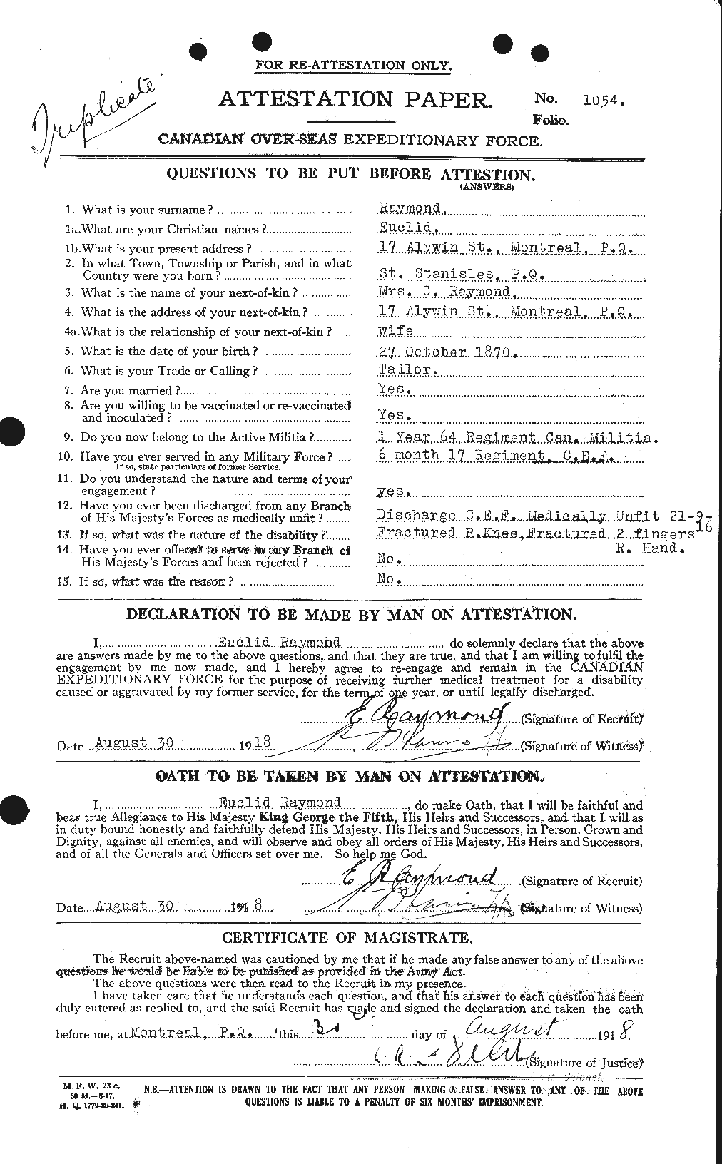 Personnel Records of the First World War - CEF 595320a