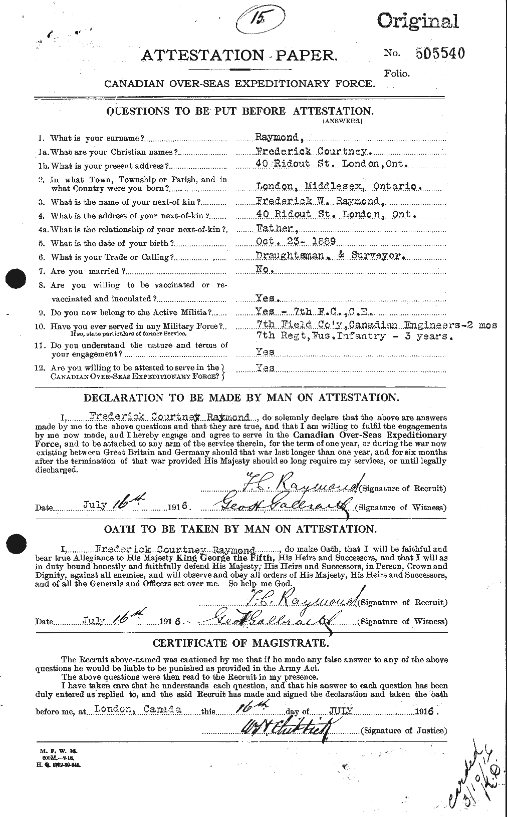 Personnel Records of the First World War - CEF 595334a
