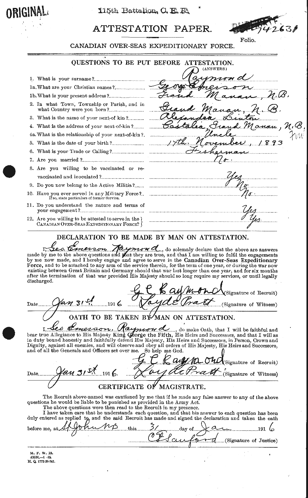 Personnel Records of the First World War - CEF 595343a