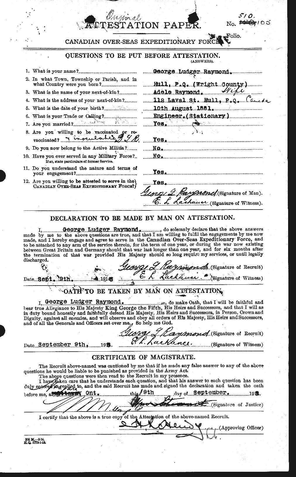 Personnel Records of the First World War - CEF 595344a