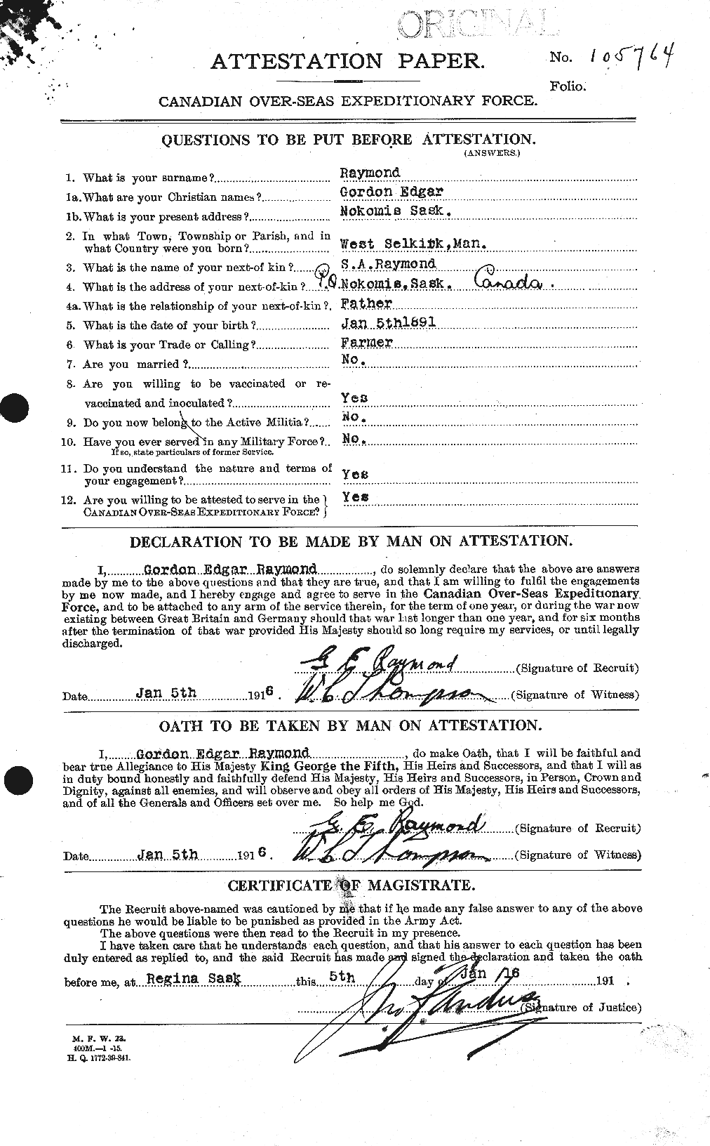 Personnel Records of the First World War - CEF 595347a