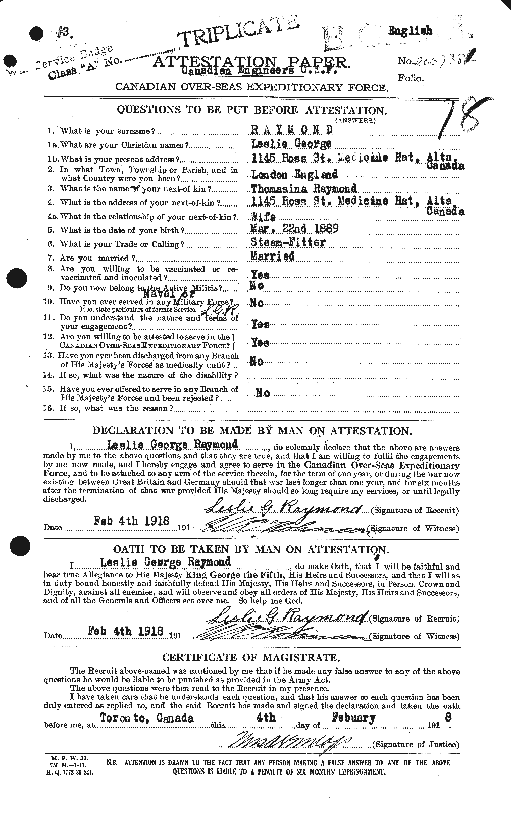 Personnel Records of the First World War - CEF 595412a