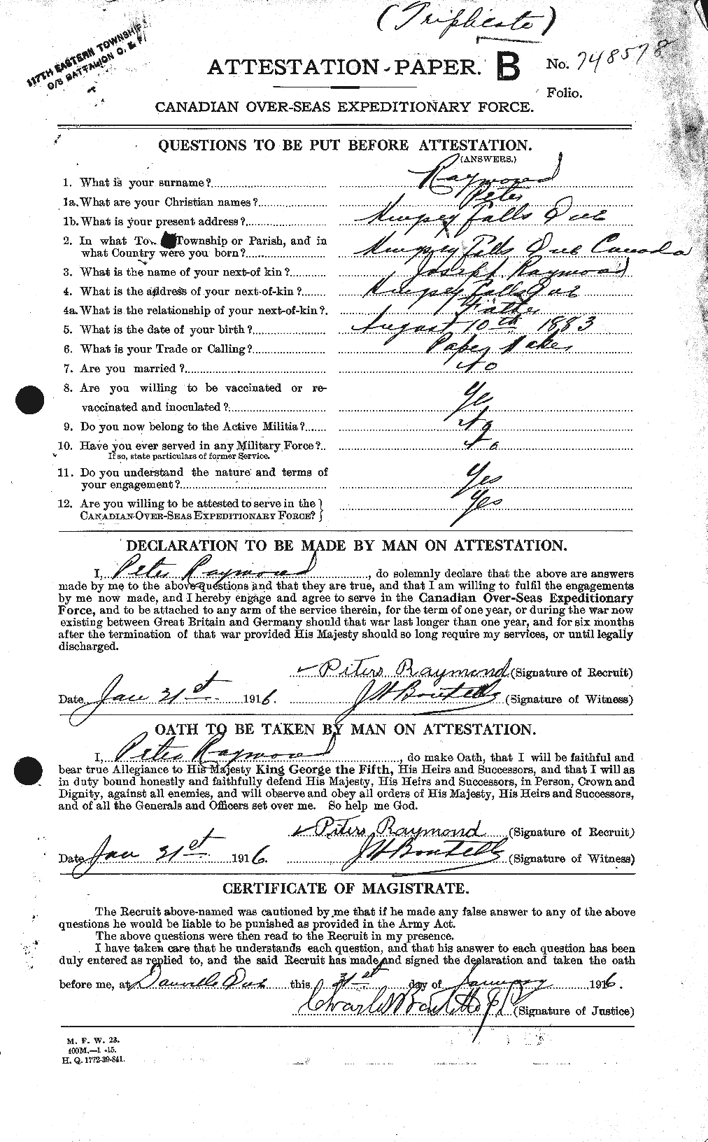 Personnel Records of the First World War - CEF 595441a