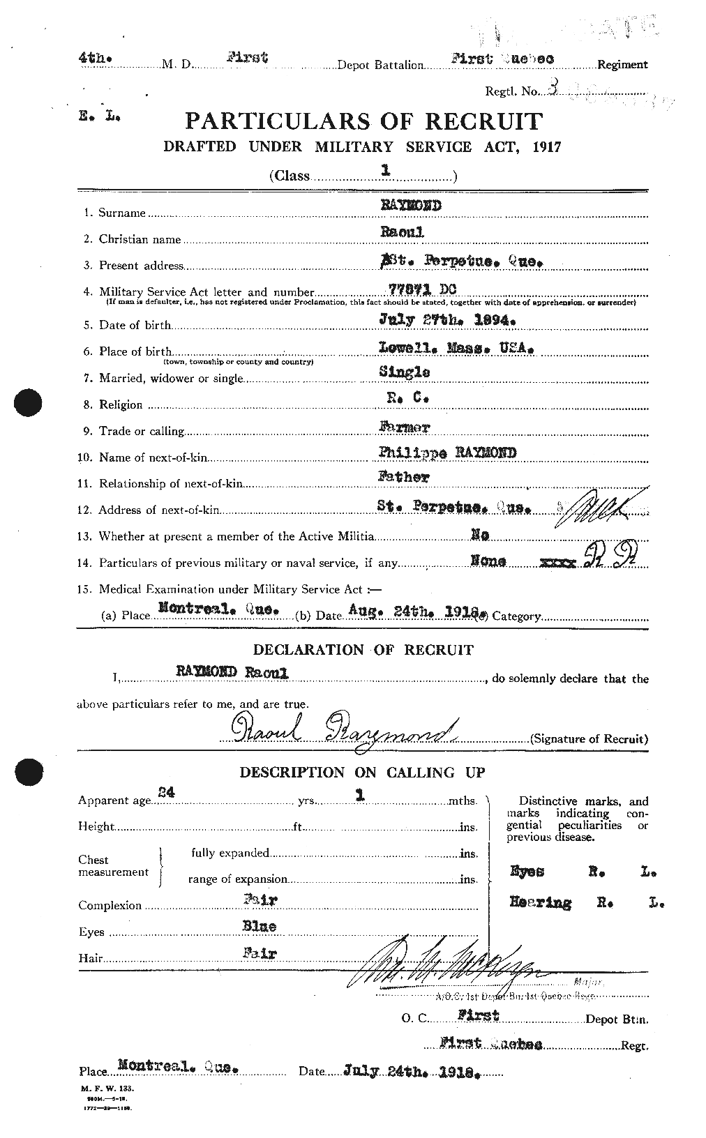Personnel Records of the First World War - CEF 595450a