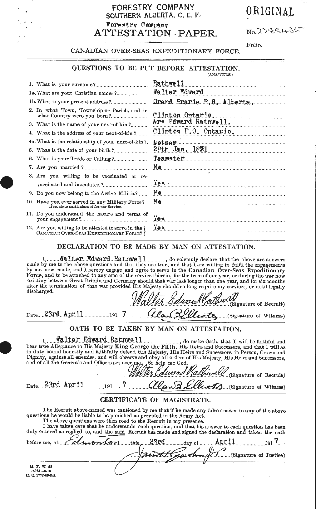 Personnel Records of the First World War - CEF 595631a