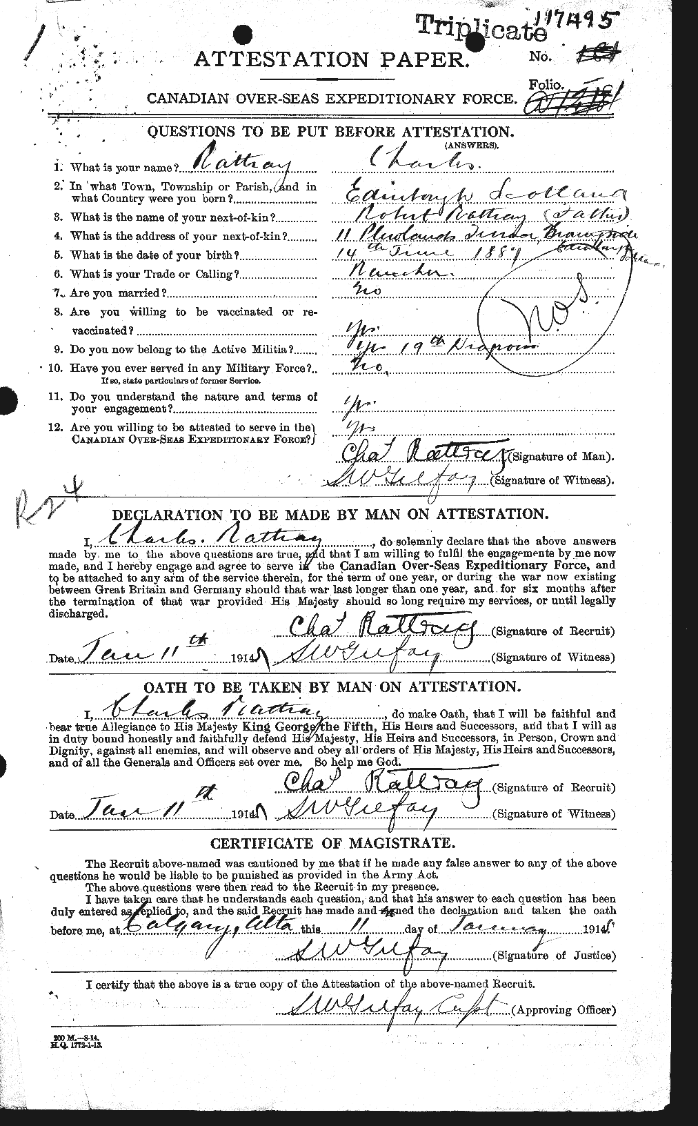 Personnel Records of the First World War - CEF 595694a