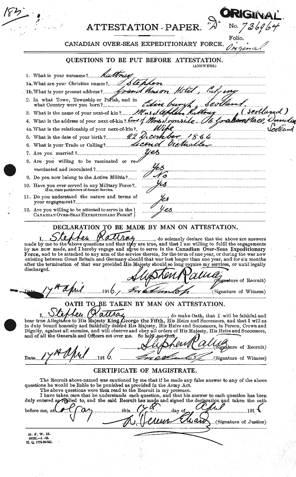 Personnel Records of the First World War - CEF 595706a