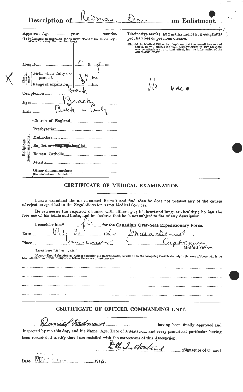 Dossiers du Personnel de la Première Guerre mondiale - CEC 596026b