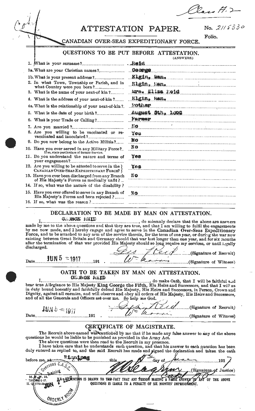 Personnel Records of the First World War - CEF 596272a