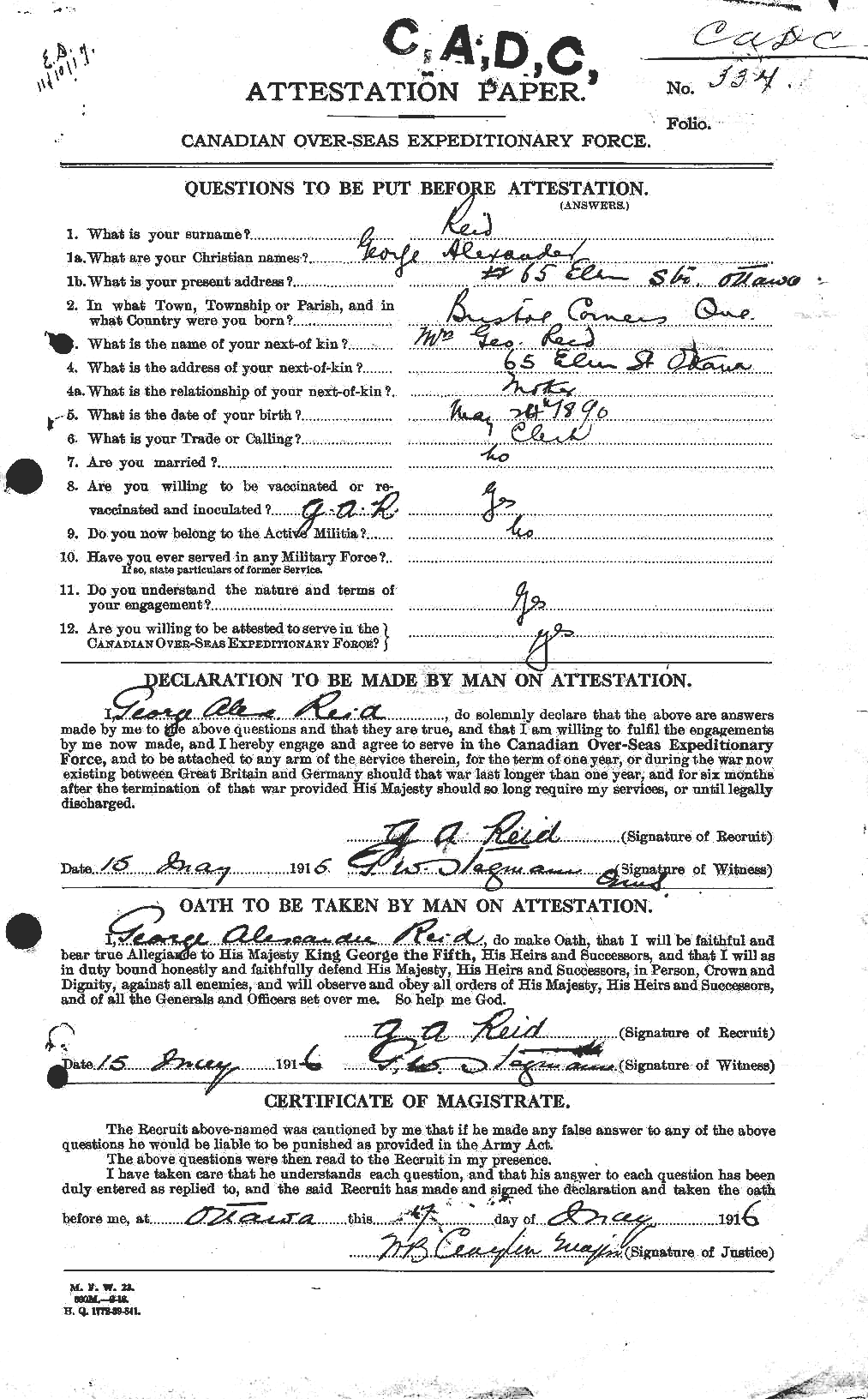 Personnel Records of the First World War - CEF 596284a