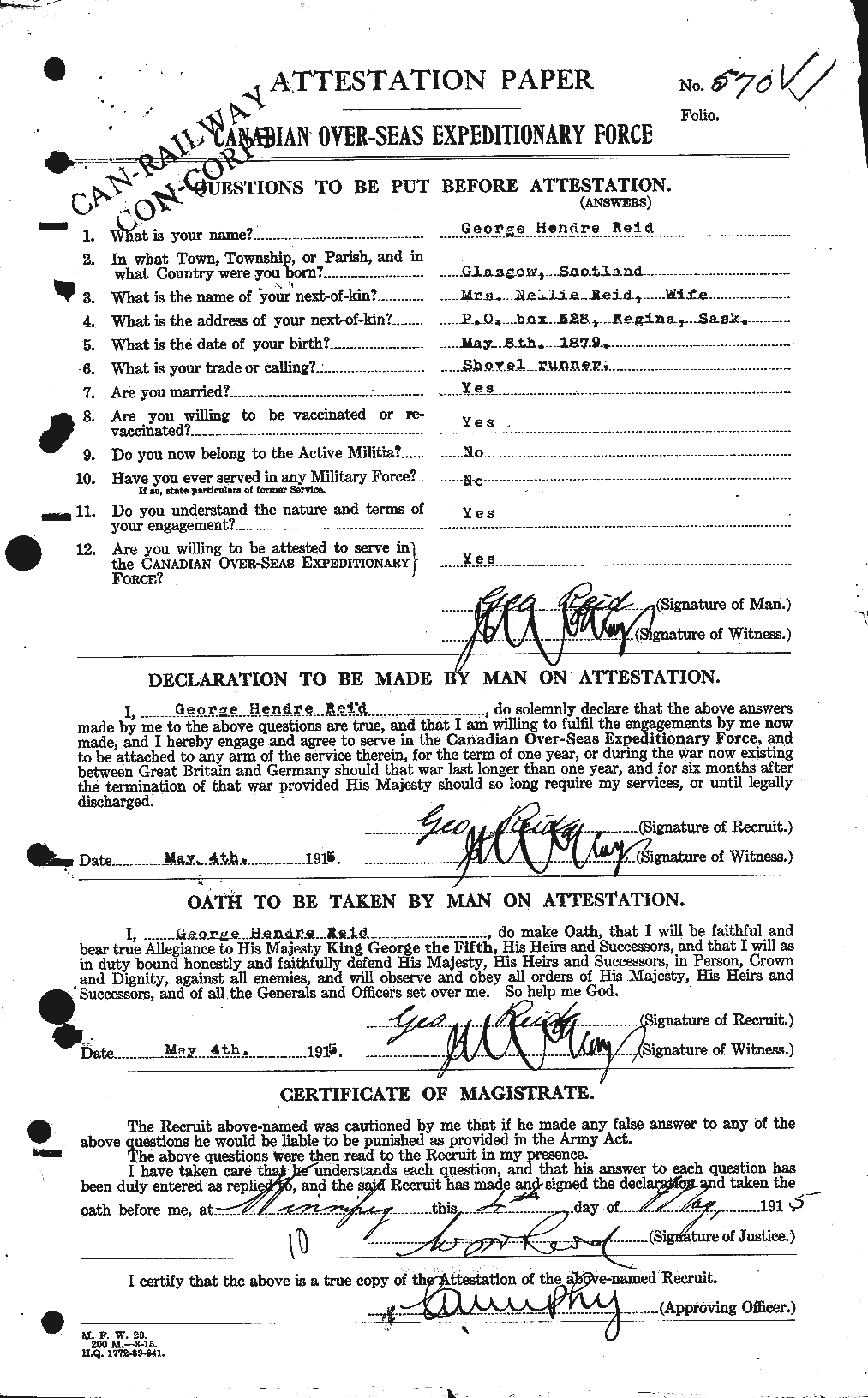 Personnel Records of the First World War - CEF 596300a