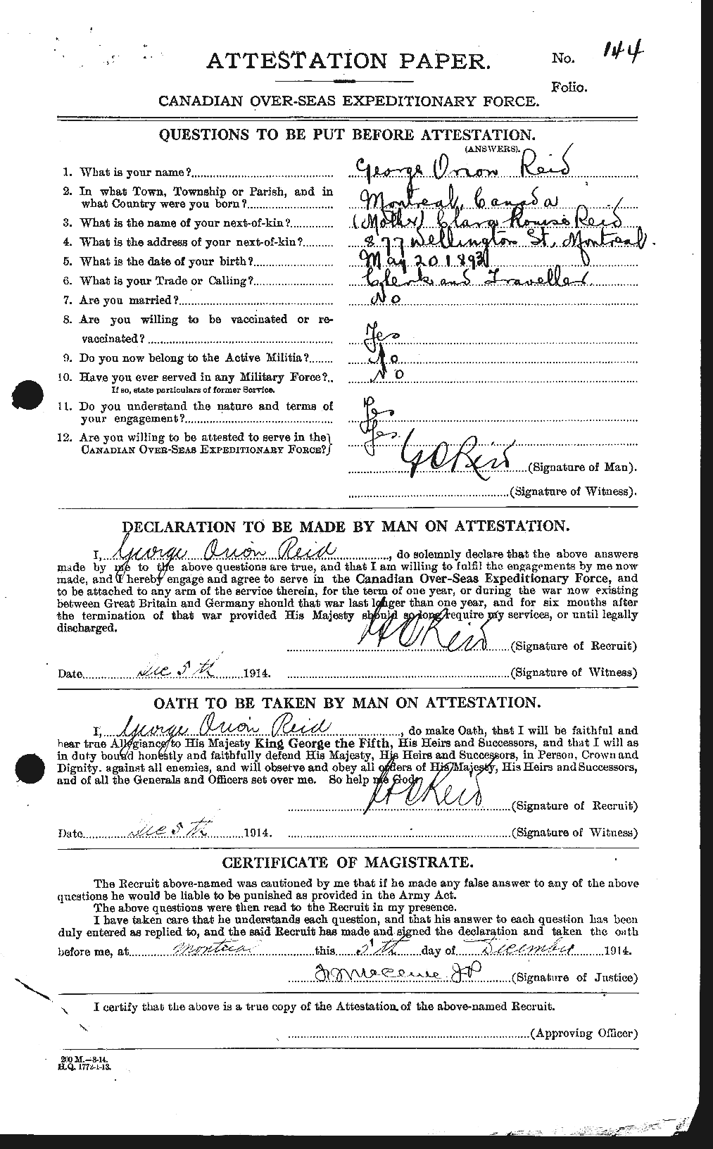 Personnel Records of the First World War - CEF 596311a