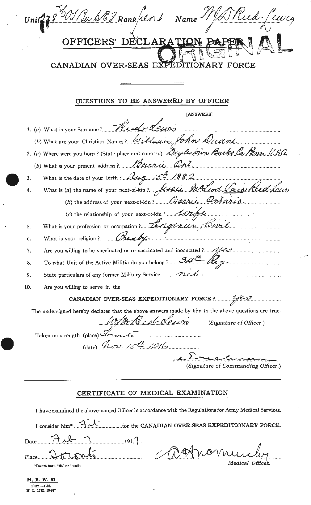 Personnel Records of the First World War - CEF 596563a