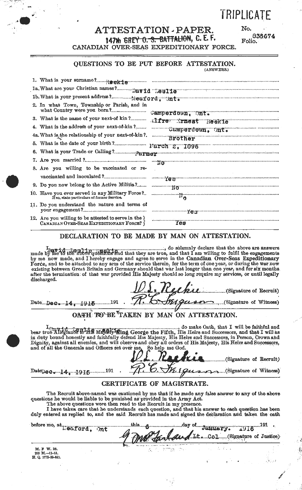 Personnel Records of the First World War - CEF 596610a
