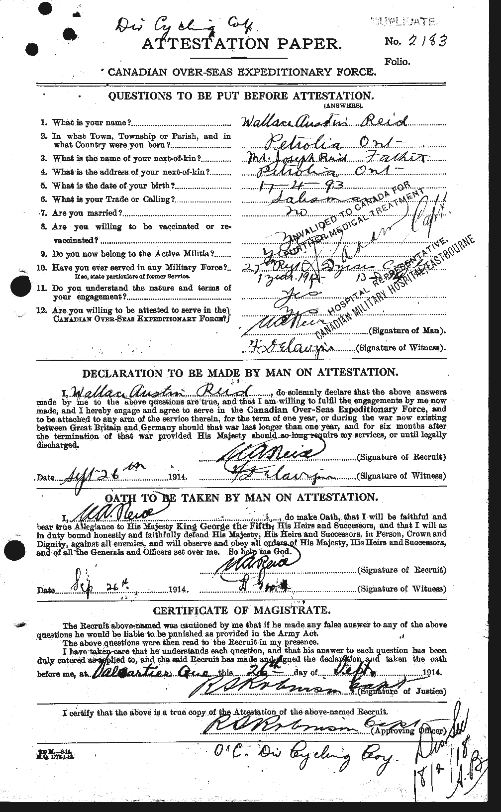 Personnel Records of the First World War - CEF 596878a