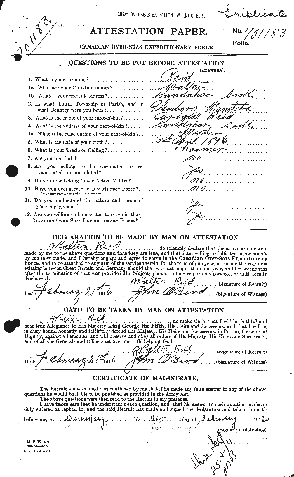 Personnel Records of the First World War - CEF 596885a