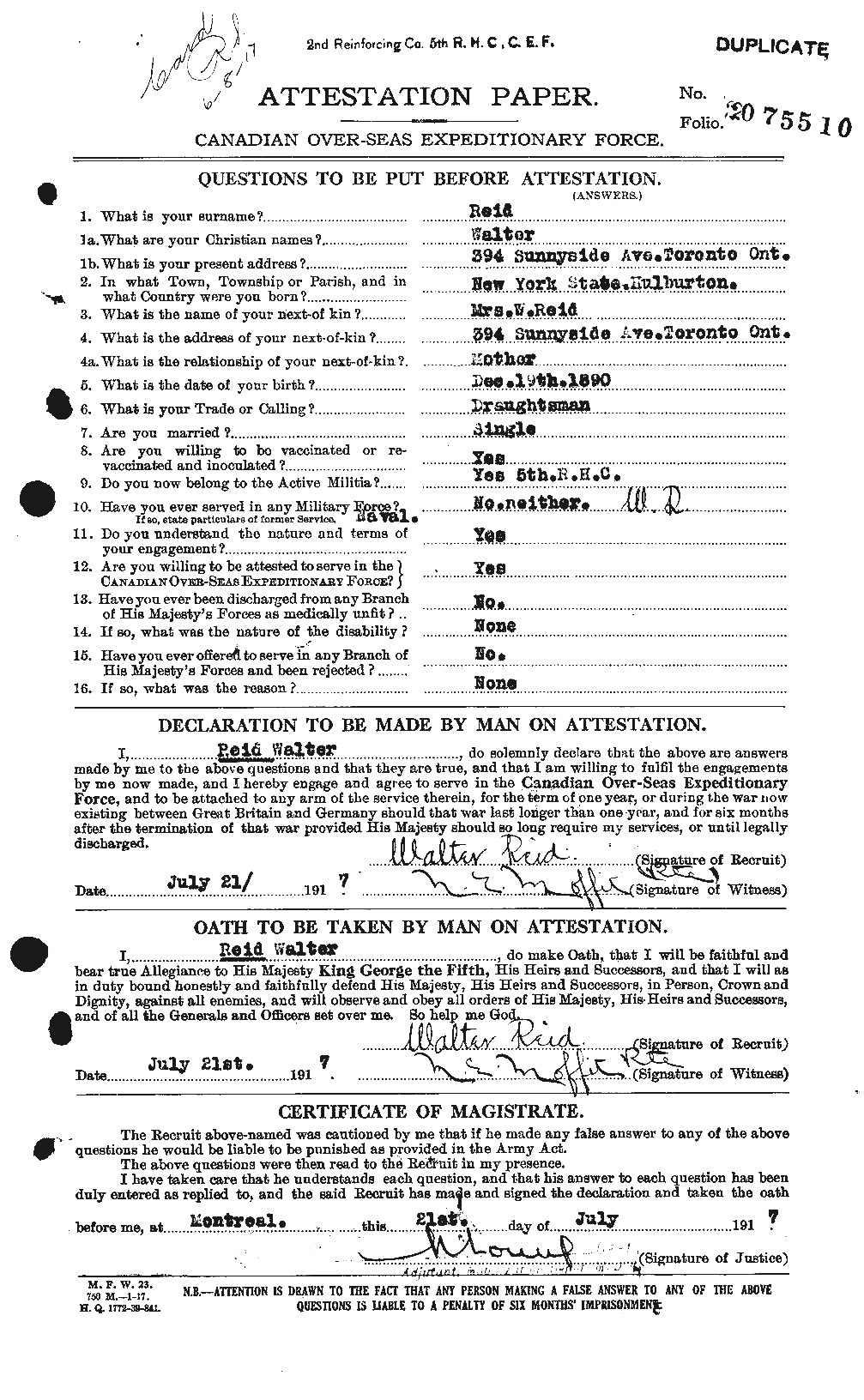 Personnel Records of the First World War - CEF 596886a