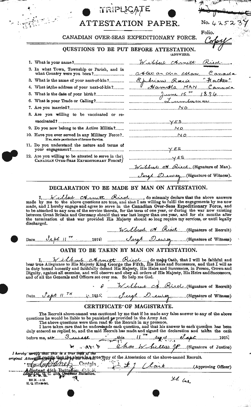 Personnel Records of the First World War - CEF 596899a