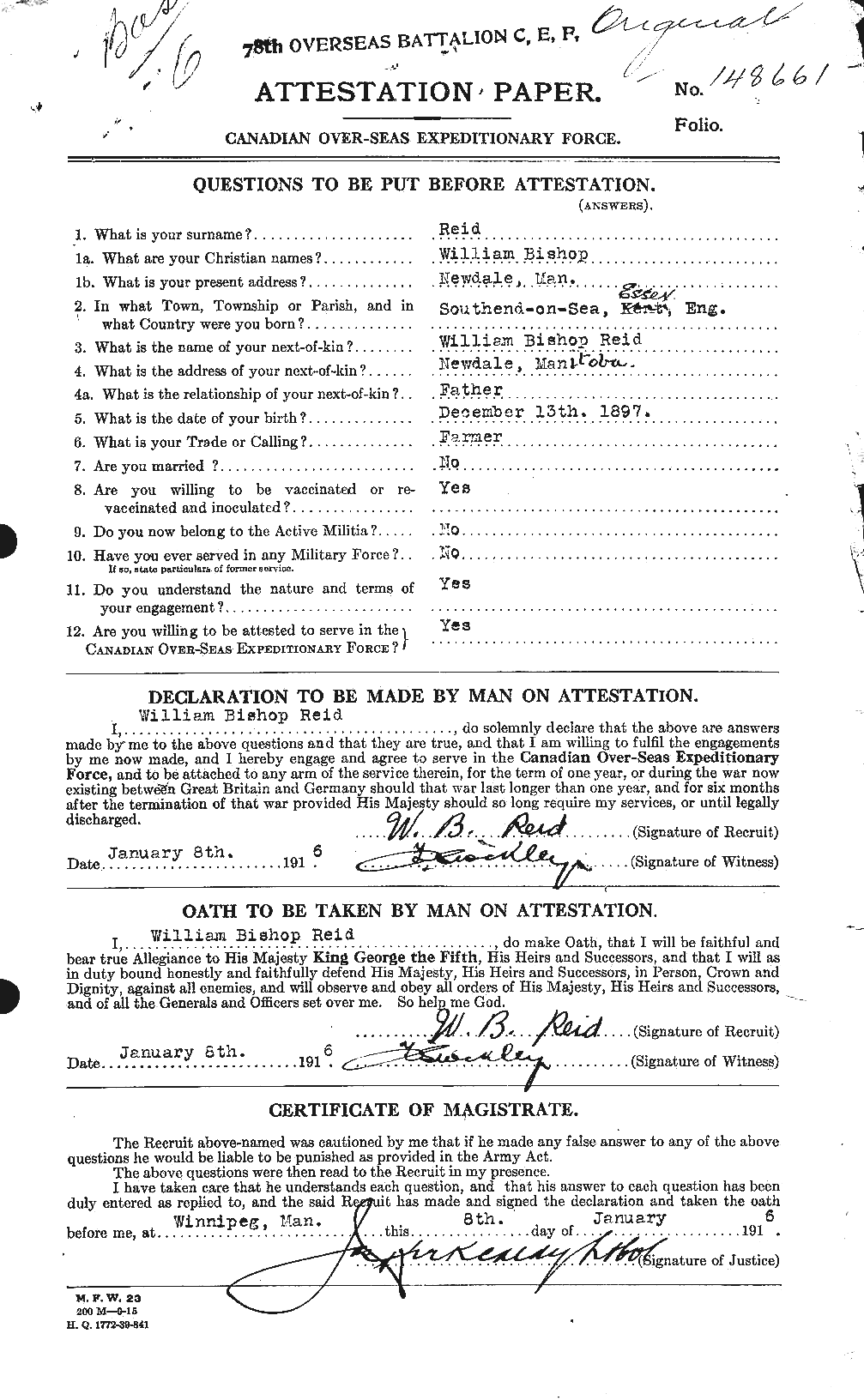 Personnel Records of the First World War - CEF 596964a