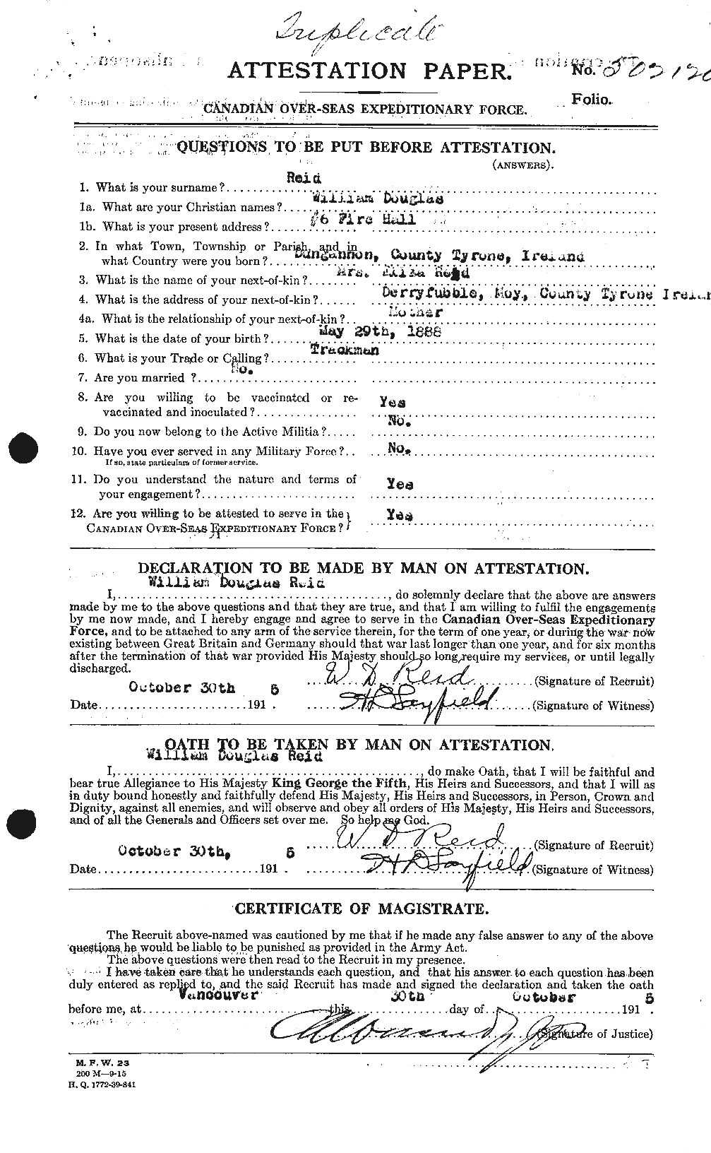 Personnel Records of the First World War - CEF 596978a