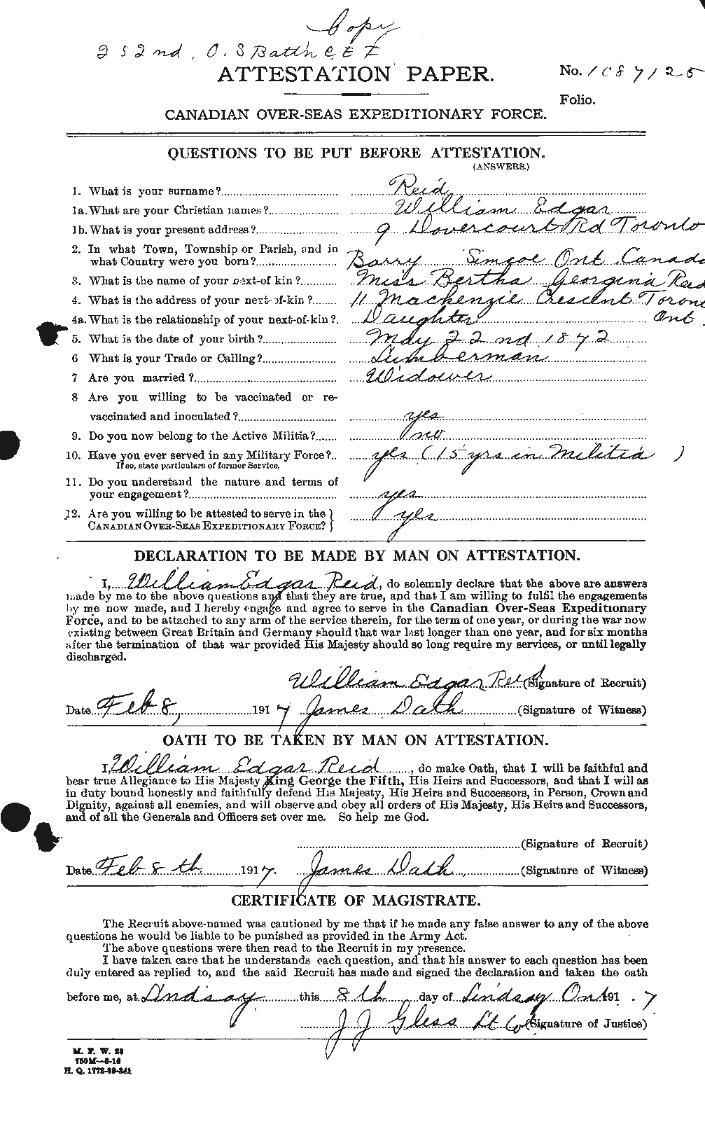 Personnel Records of the First World War - CEF 596981a