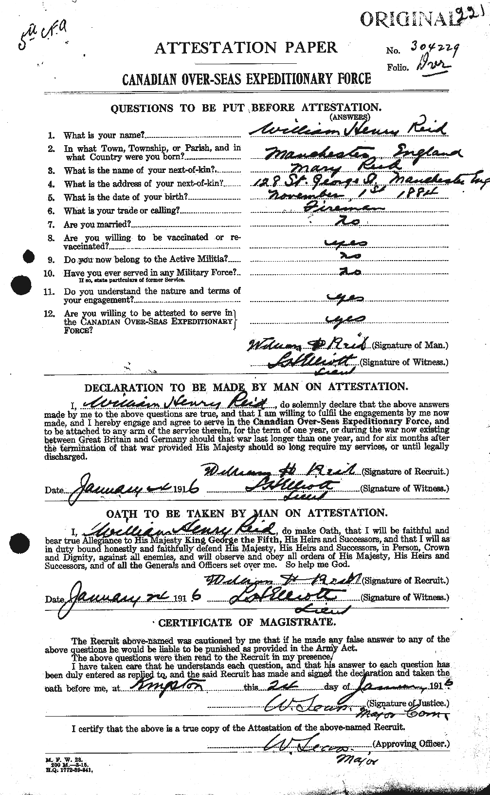 Personnel Records of the First World War - CEF 596995a
