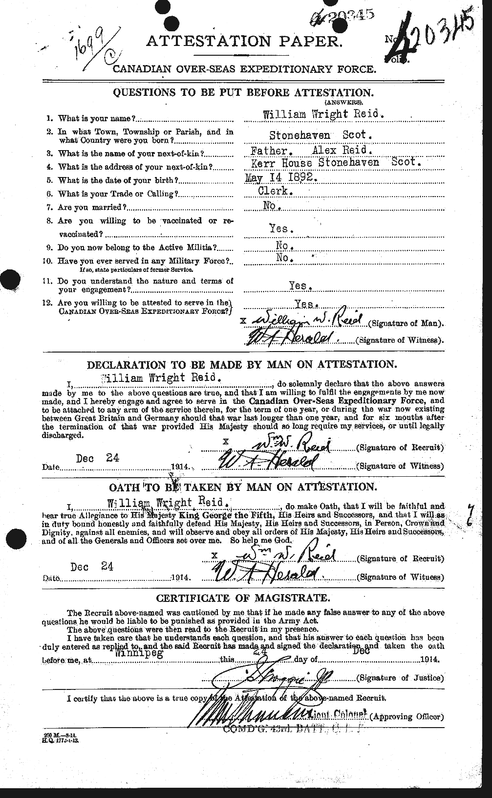Personnel Records of the First World War - CEF 597043a