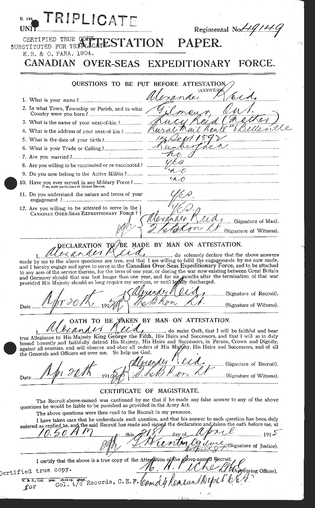Personnel Records of the First World War - CEF 597758a